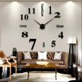 2017 Home Decoration Big Mirror Wall Clock Modern Design 3D DIY Clock