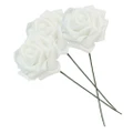 10Pcs White Artificial Sponge Rose Flowers Wedding Bouquet