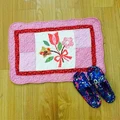 Maylee Patchwork Cotton Floor Mat Small Sweet Flower Pink 40*60
