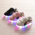LED PU Sneakers Baby Boys Shoes 21-25 Shoes For Kids Girls