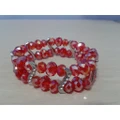 BRACELET WITH RHINESTONE RED COLOUR