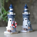 Nautical Decor Wooden Crafted Lighthouse Light Tower Starfish Shell Lifebouy