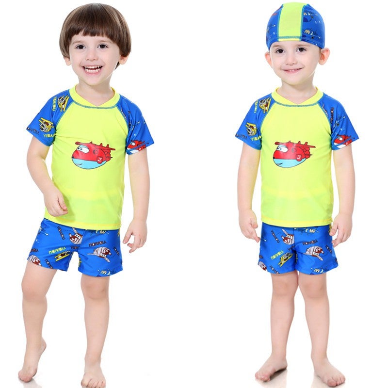 Boy 2 piece bathing suit and swimming trunks