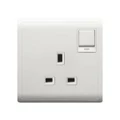 Schneider Pieno 13A 250V 1 Gang Switched Socket with Neon, White