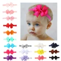 2pcs Kids Baby Girl Headband Grosgrain Ribbon Bow Flower Elastic Bnad Headdress