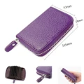 Genuine Real Leather RFID Blocking Credit ID Card Holder Pocket Wallet Zip Purse
