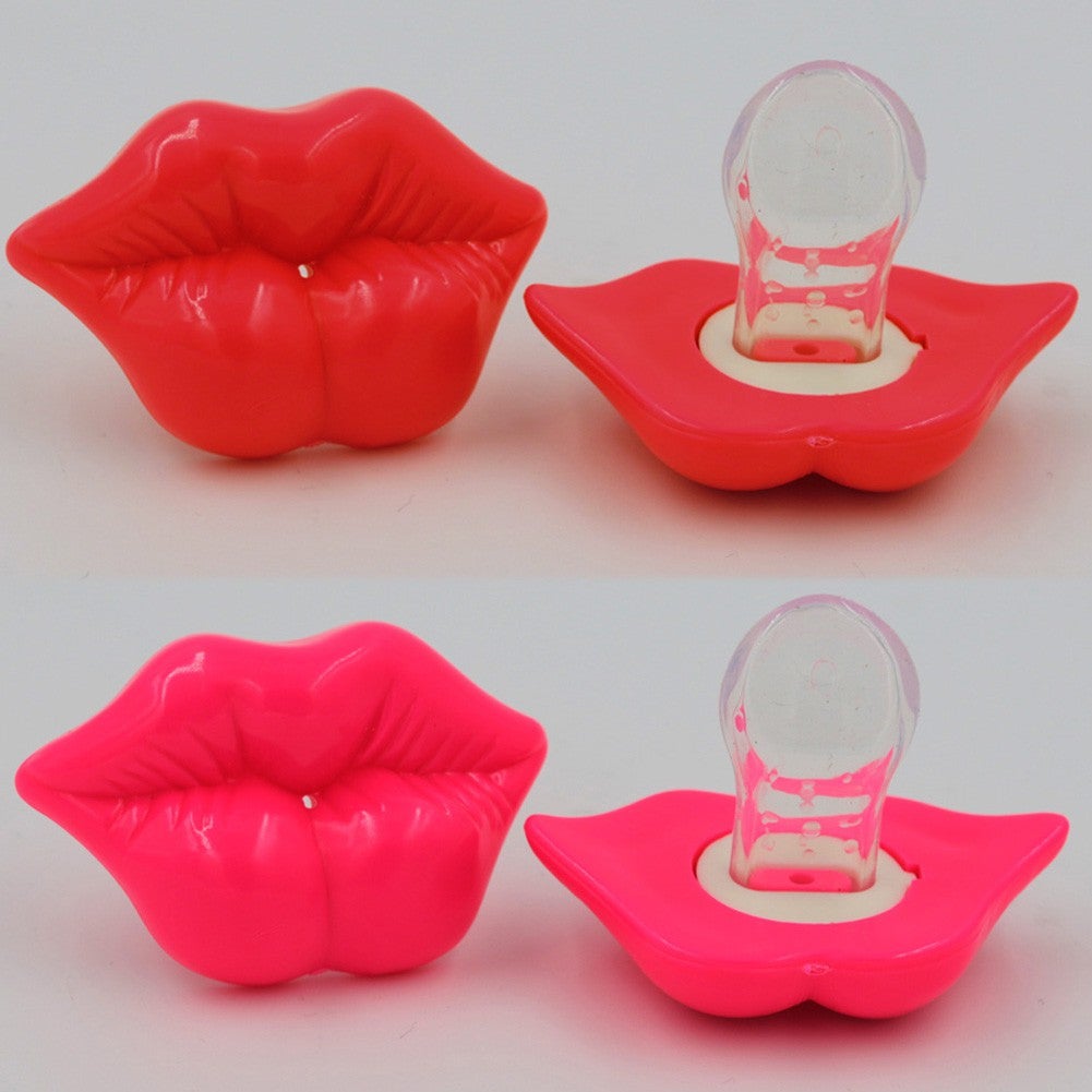 Silicone Funny Baby Pacifier Sexy Kiss Red, Rose Red Lip Infant Pacifiers