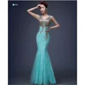 MS Long Tail Lace Bridesmaid Dresses Party Wedding Dress