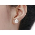 Romantic Silver Flower Pattern Earrings