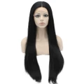 30inch Extra Long Straight Black Natural Lace Front Synthetic Wig