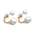 Ladies' 925 Sterling Silver Pearl Ear Stud Dangle Earrings
