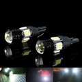 2x T10 Socket Car LED Auto Lamp 5W-12V Bulbs With Bifocal Lens White Light