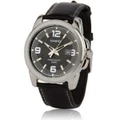 Casio Men's Black Leather Strap Watch - MTP-1314L-8AV