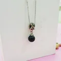 Fresh water Black pearl with necklace 925 sterling silver plated