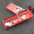 Ready Stock Hello Kitty tableware cute children KT tableware chopsticks spoon