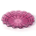Plastic Festival Fruit Cookies Serving Waves Plate 25cm - Purple (2 Pcs)