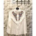 Embroidery long sleeve blouse