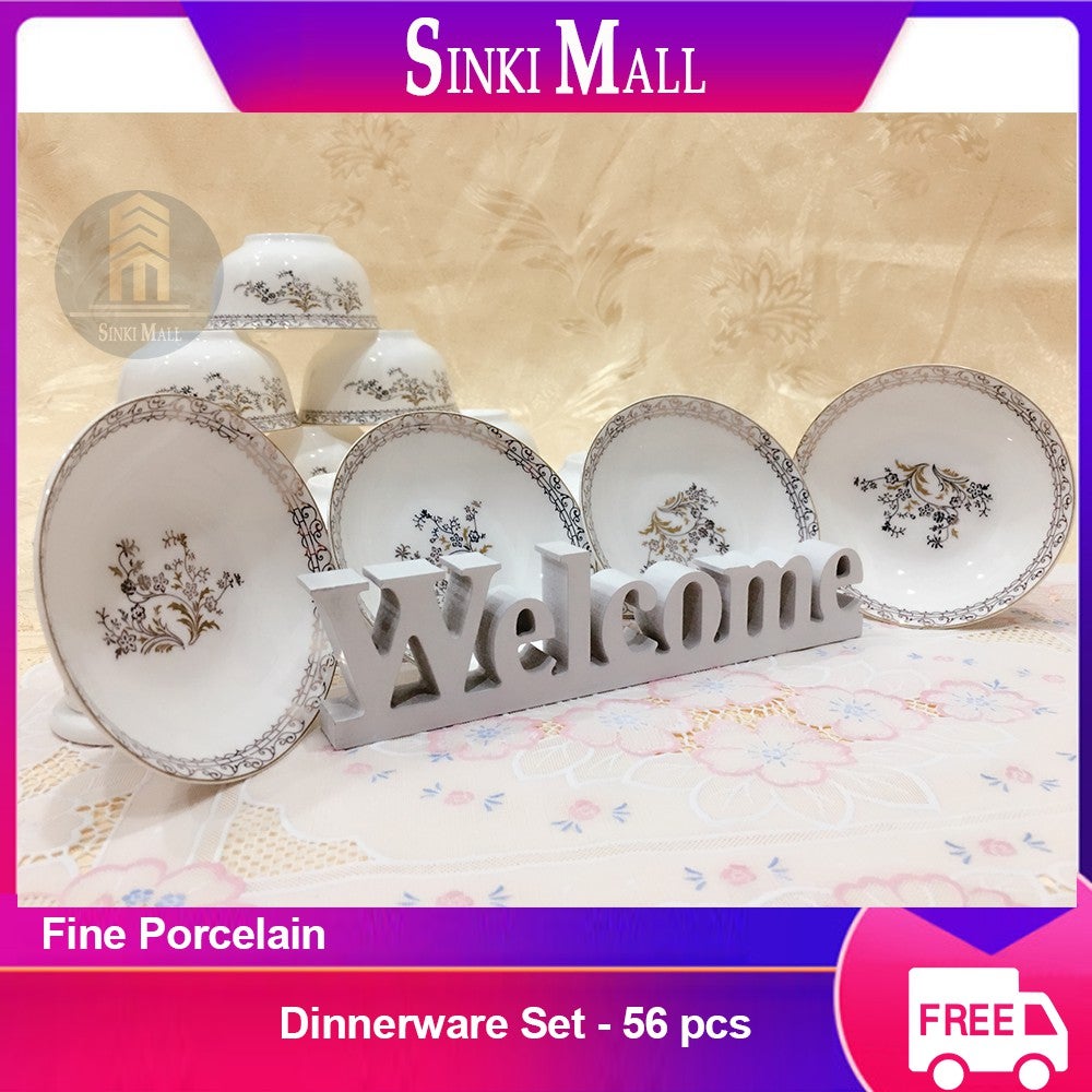 Swan Lake Fine Porcelain Dinnerware Plate Bowl 28 / 56pcs