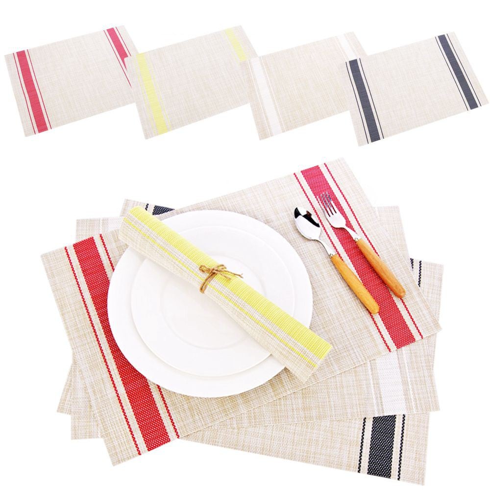 European Style Antislip Coffee Tea Coaster Rectangle Cotton Linen Placemat