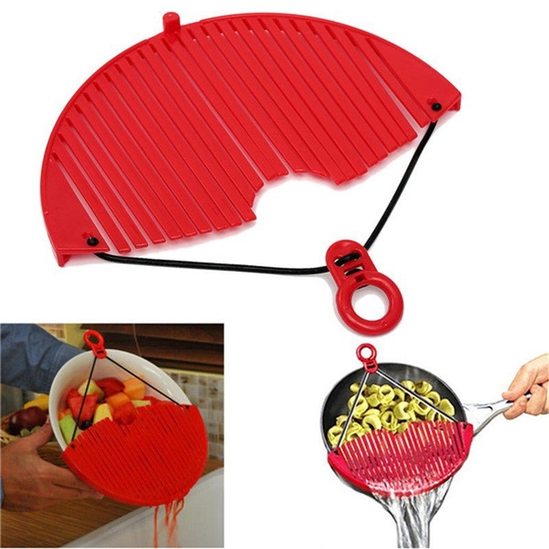 Kitchen Pot Pan Drainer Expandable Strainer Sieve Colander Water Filter