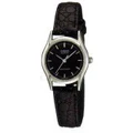 Casio LTP-1094E-1A Black Genuine Leather Strap Band Watch Ladies Analog