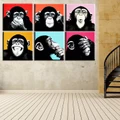 6pcs Modern Cartoon Picture Oil Painting for Wall Art Home Decor (Without Frame)
