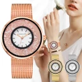 ?Ready Stock?jam tangan wanita Luxury Rhinestone Women Watch Fashion Gold Silver Band Quartz Wrist Watches
