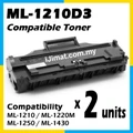 2x Samsung ML-1210D3 Compatible Toner ML1210 ML1220M ML1250 ML1430 ML1010 ML1020M