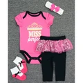 Baby Romper Set (Hot Pink) 4 Pcs - Miss Perfect