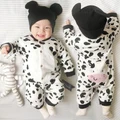 Baby clothing boy girl cotton toddle penguin black and white cow long sleeve
