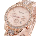 Geneva Luxury Women's Girl's Crystal Stainless Steel Quartz Analog Wrist Watch