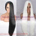 Ready stock 100cm Mstraight wig 400g thick good quality black white