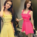 Women Sleeveless Black , Yellow , Pink Dress