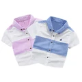 New Fashion Boys Polo Shirts Patchwork Blouse Short Sleeve Kids Shirts Tops