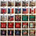 London Characters Flag Bus Linen Cushion Throw Pillow Cover Case Pillowcase