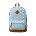 Lulugift Imported US Canvas Backpack Polka Pattern Blue Collection 2