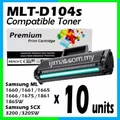 10xMLT-D104S MLTD104S MLT D104S Samsung ML-1660 ML-1665 ML-1667 ML-1670 ML-1860 SCX-3200 SCX-3205 SCX-3217 SCX 3200 3205