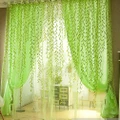 Pastoral Style Willow Floral Window Curtain Bedroom Living Room Decor