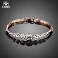 Fashion Jewelry Rose Gold Round Stellux Austrian Crystal Bangle Bracelet