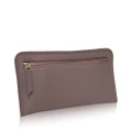 Dazz Calf Leather Zipper Wallet - Mauve Pink