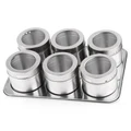 Stainless Steel Cruet Condiment Set of 6 (Silver)