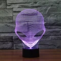 3D Alien Lamp Acrylic Optical Illusion Visual Led Night Light 7 Colors