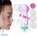 ????5 In 1 Body Face Skin Care Cleaning Wash Brush Facial Beauty Relief Massager