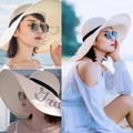 China TV show Summer Girl Straw Hat beach leisure letter eaves sunscreen cap