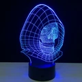 ?Snote?3D Skull Head Visual Light Touch LED Light Creative Gift Night Light