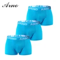 Arno 2017 Brand Underwer 3Pcslot Underwear Solid Cotton Boxer Shorts (Blue)