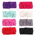 :)Kids Baby Infants Warm Wool Crochet Headband Turban Stretch Flower Hairband