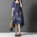Printed Cotton Maternity Dresses Vintage Style Large dresses for pregnant women
