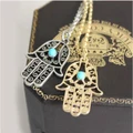 Hamsa hand necklace/ Hand of Fatima necklace