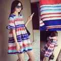 Striped pregnant women Dresses For Maternity cotton And linen material